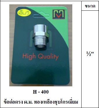 ต่อตรงทล.ชุบ MVผ.ม.1/2" H400