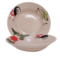 จานลายไก่เซรามิค 8"