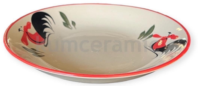 จานลายไก่เซรามิคคละแบบ