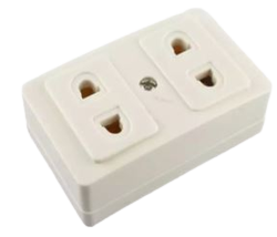 เต้ารับ2ช่อง2ขาขาว NATIONINE16A250V WKG1092-250*12