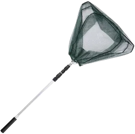 สวิงตักปลาอะลูมิเนียม1.9Mสามเหลี่ยมด้ามพับได้3ท่อนด้ามขาว