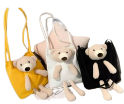 กระเป๋าสะพายข้างตุ๊กตาหมีคละสี BA1597 