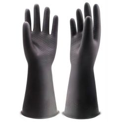 ถุงมือยางดำตราเสือ(คู่)