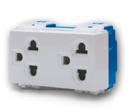 เต้ารับกราวด์คู่ขาว LEKISE B *10/100