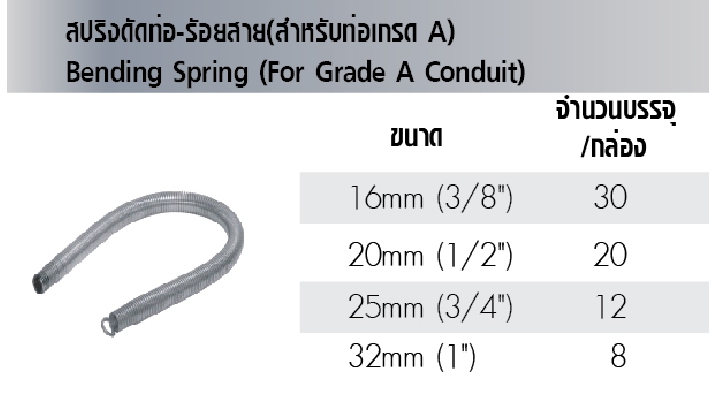 สปริงดัดท่อร้อยสาย16MM*30