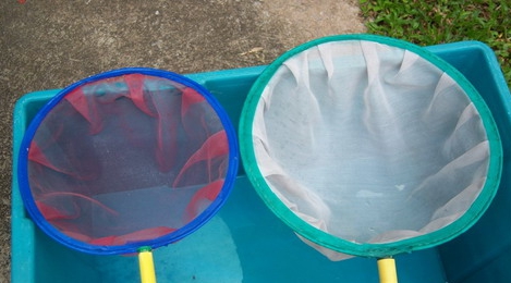 กระชอนผ้าคละสี6"PVC*12