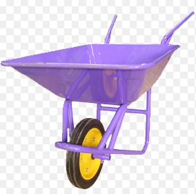รถเข็นปูนหนา-ล้อเหล็กปั๊ม(ล้อเดี่ยว)ม่วง/เหลือง