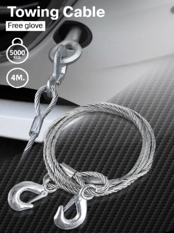 สลิงลากจูงรถ+ถุงมือ