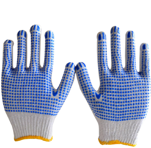 ถุงมือผ้าเคลือบยางปุ่มคละสี