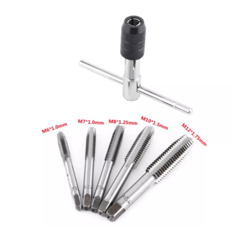 ชุดต๊าปเกลียว+ด้ามSET6 M6-M12