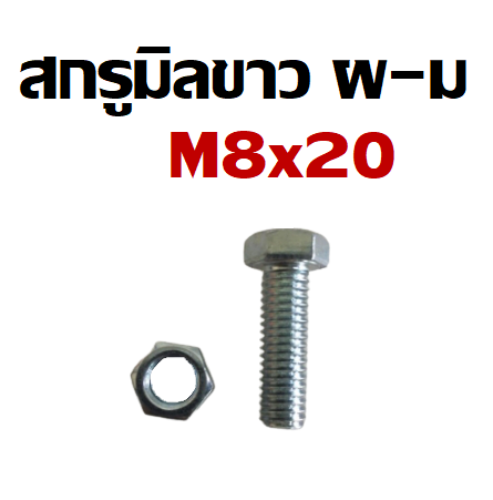นอตหกเหลี่ยม M8X20