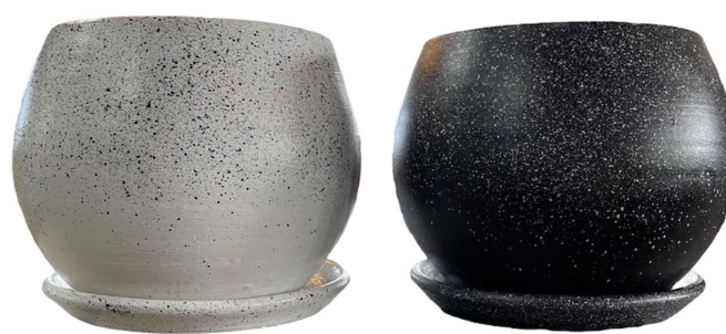 กถ.ดินเผาทรงบาตร+จานรอง11X12"