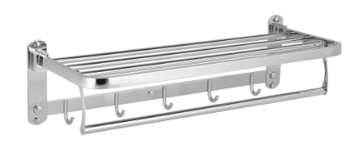 ราวแขวนผ้า+ตะขอSSพับได้ RASLAND60CMRA B41011*2