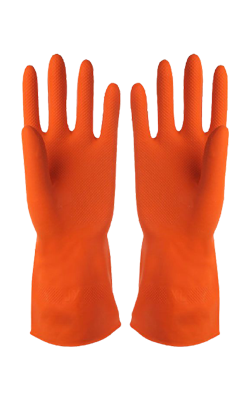 ถุงมือยางส้มARISS(คู่)*12