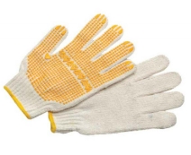 ถุงมือผ้าฝ้ายมีปุ่มสีเหลือง