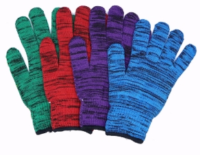 ถุงมือผ้าคละสีSET3