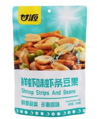 ถั่ว+กุ้งเขียวใบไม้100G