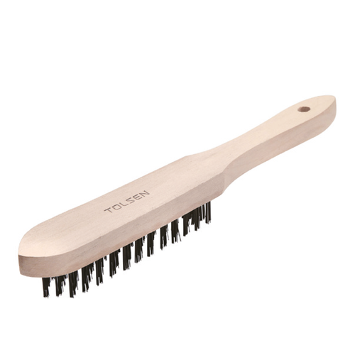 แปรงลวดTOLSEN4แถว ด้ามไม้ 32062*12