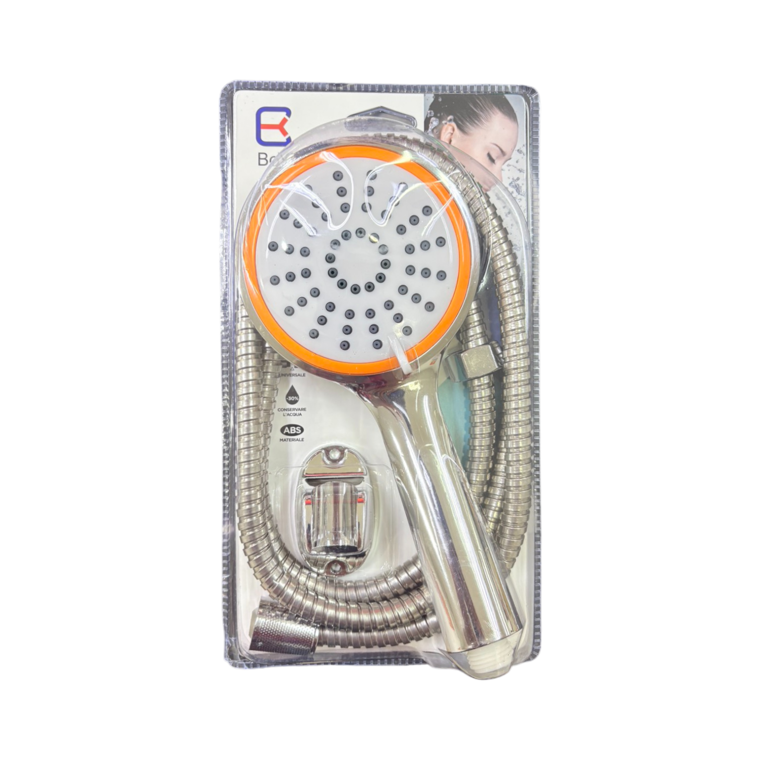 ชุดหัวฝักบัว+สายSS ส้มBOYI