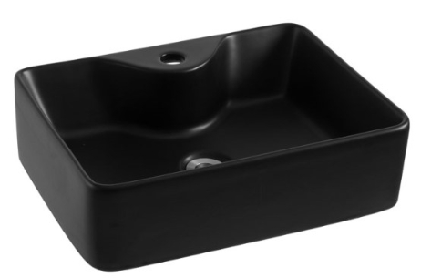 อ่างล้างหน้าบนเคาน์เตอร์ ชามเหลี่ยมดำRASLANDAQ BLACK-MT*2