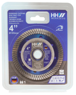 ใบตัดเพชรคมกริบHHW 4"105mmFast Turbo #100894  