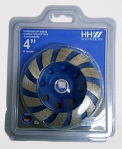 ใบตัดเพชรรูปถ้วยHHW 4"100MMขัดพื้น #100975  