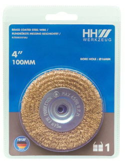 แปรงลวดกลมHHW 4"100MM เหล็ก #100874  