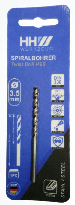 ดอกสว่านHHW3.5MM 70/39MM. #100012