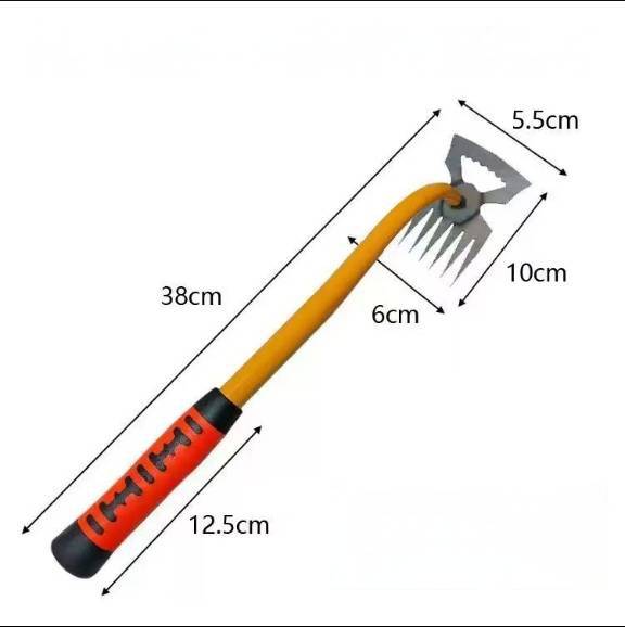 คราดมือทำสวน6ฟันด้ามยาง38CM