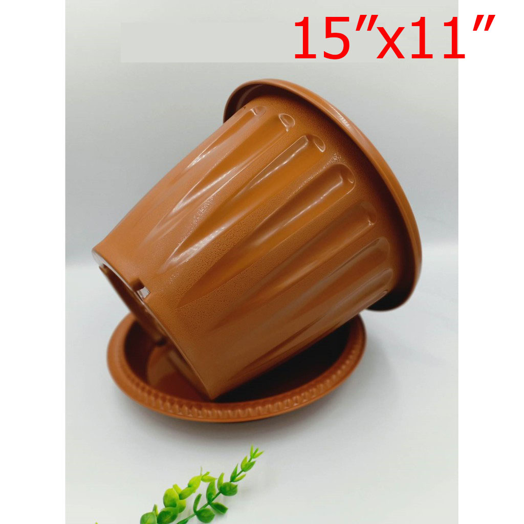 กถ.+จานรองทรงเสาโรมันอิฐ15"X11"