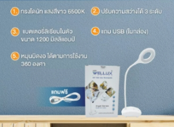 โคมไฟตั้งโต๊ะขาว WELLUX 3WWL-TL602