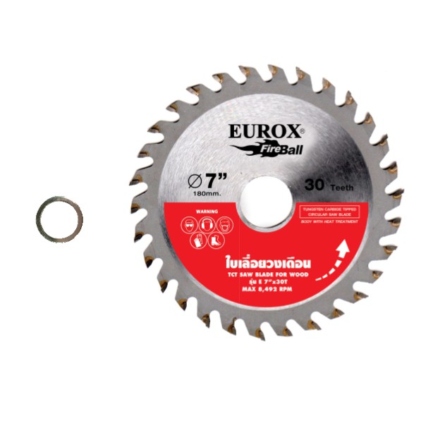 ใบเลื่อยวงเดือน 7"X30TEUROX 05-014-021