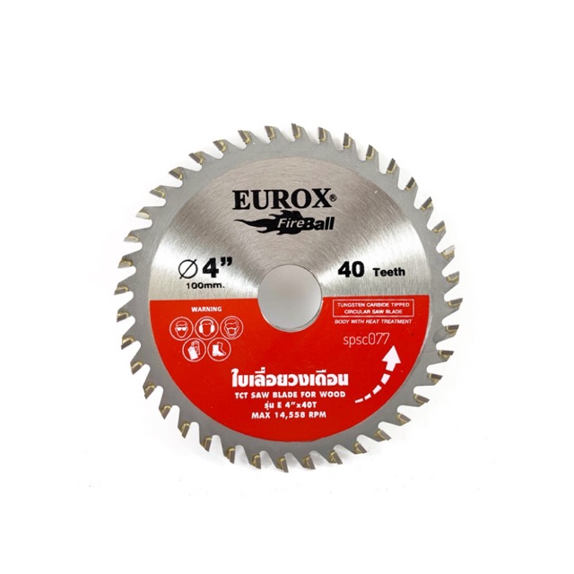 ใบเลื่อยวงเดือน 4" 40 ฟัน EUROX