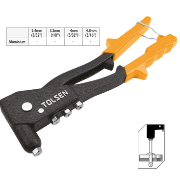 คีมย้ำรีเวท  TOLSEN10"43001