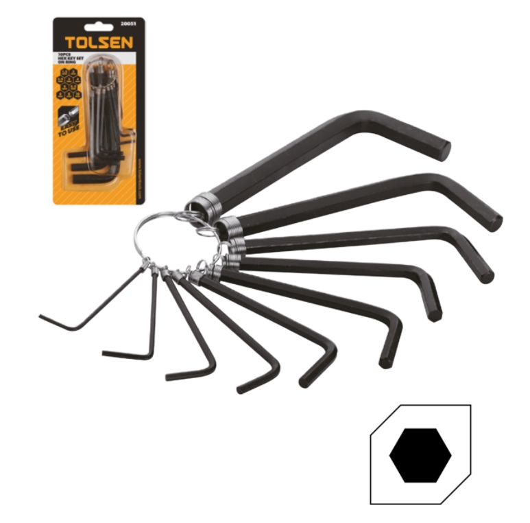 กุญแจหกเหลี่ยมพวง20051*10ตัวชุดTOLSEN*20