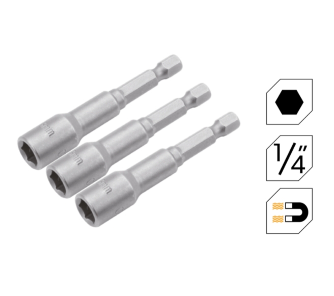 บล็อกขันสกรูหัวแม่เหล็กTOLSEN3ตัว 77843*25