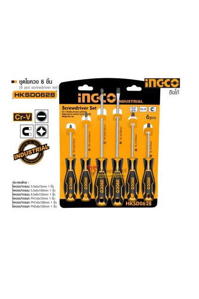 ชุดไขควงINGCO6ชิ้น HKSD0628