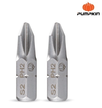 ดอกไขควงลมS2 หัวเดียว แพ็ค2PUMPKIN PH2-25 (13143)