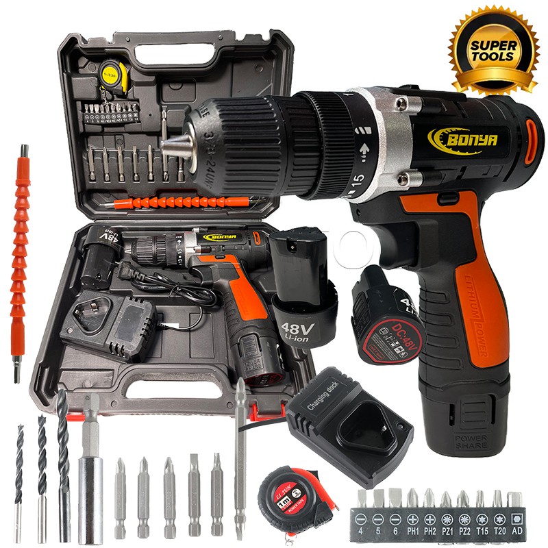 สว่านไร้สายBONYA 48V2ระบบ(แบต2ก้อน)