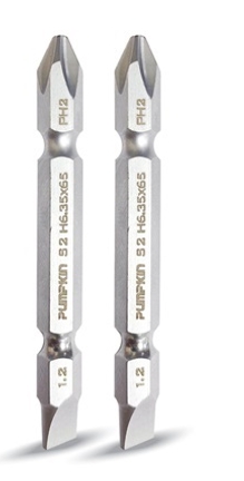 ดอกไขควงลมS2 2หัว แพ็ค2PUMPKIN PH2-65 (13145)