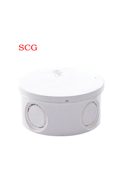 กล่องพักสายกลมขาว SCG3/8-1/2-3/4"(15-18-20MM)