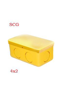 กล่องพักสายสี่เหลี่ยมเหลือง SCG4x23/8-1/2-3/4"(15-18-20MM)