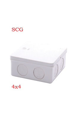 กล่องพักสายสี่เหลี่ยมขาว SCG4X43/8-1/2-3/4"(15-18-20MM)