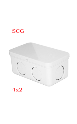 (ลังX24)กล่องพักสายสี่เหลี่ยมขาว SCG4x23/8-1/2-3/4"(15-18-20MM)