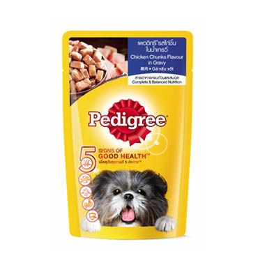 เพาซ์ ลูกสุนัขเพดดีกรี130G*12ไก่ชิ้นในน้ำเกรวี่