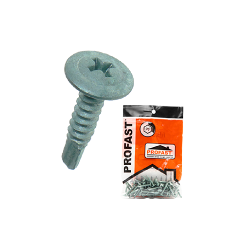 (50ตัว)สกรูปลายสว่านหัวบัททอนPF8X1.5"หัวบัททอน