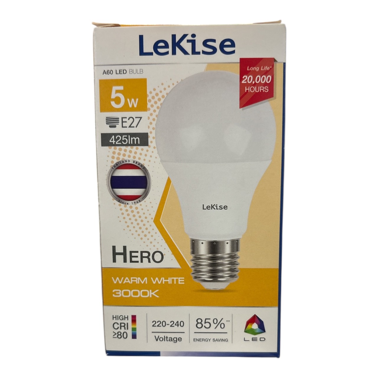 หลอดLED BLUB A60 WW LEKISE 5WHERO E27*100