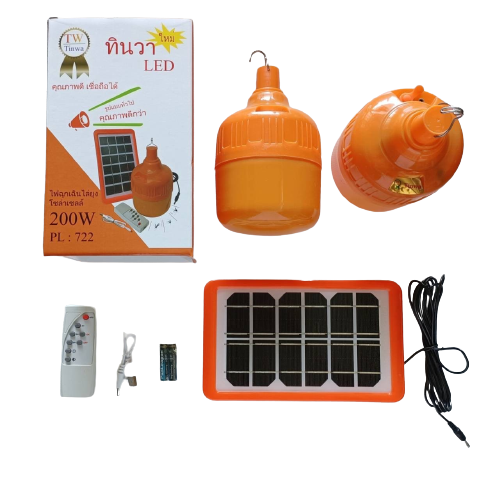 หลอดLED BULBไล่ยุง+แผงโซล่าฯ ทินวา200W PL-722