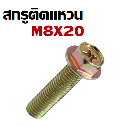 สกรูหัวติดแหวนชุบรุ้ง M8X20