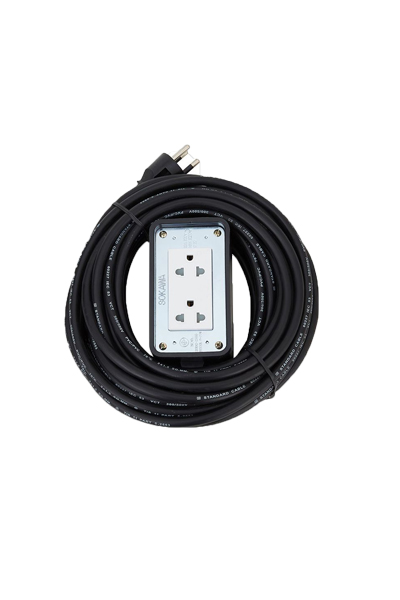 บล็อกยางพร้อมสาย2ช่อง3X1.5 15M